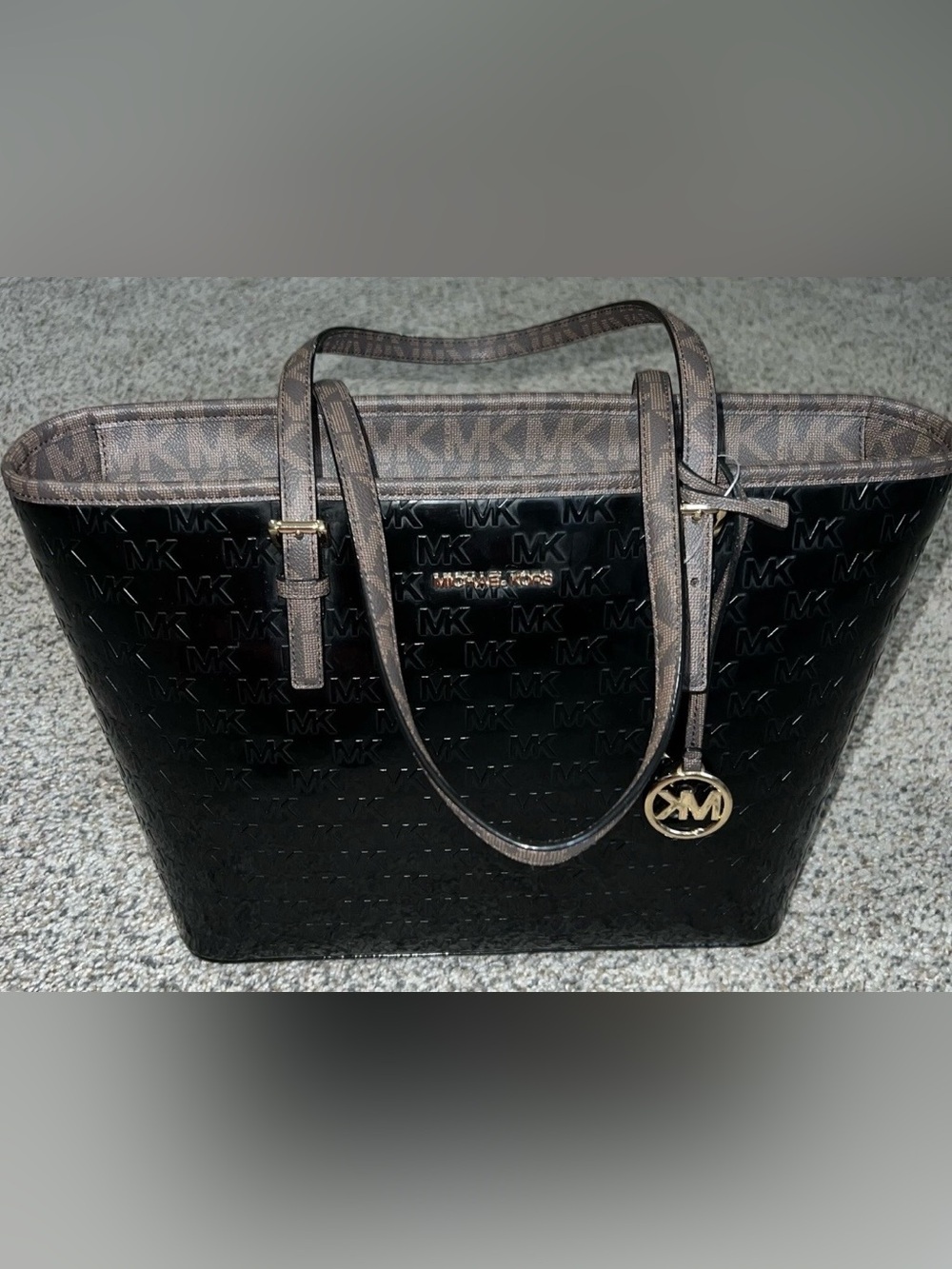 Michael Kors Black and Brown Logo Tote Bag